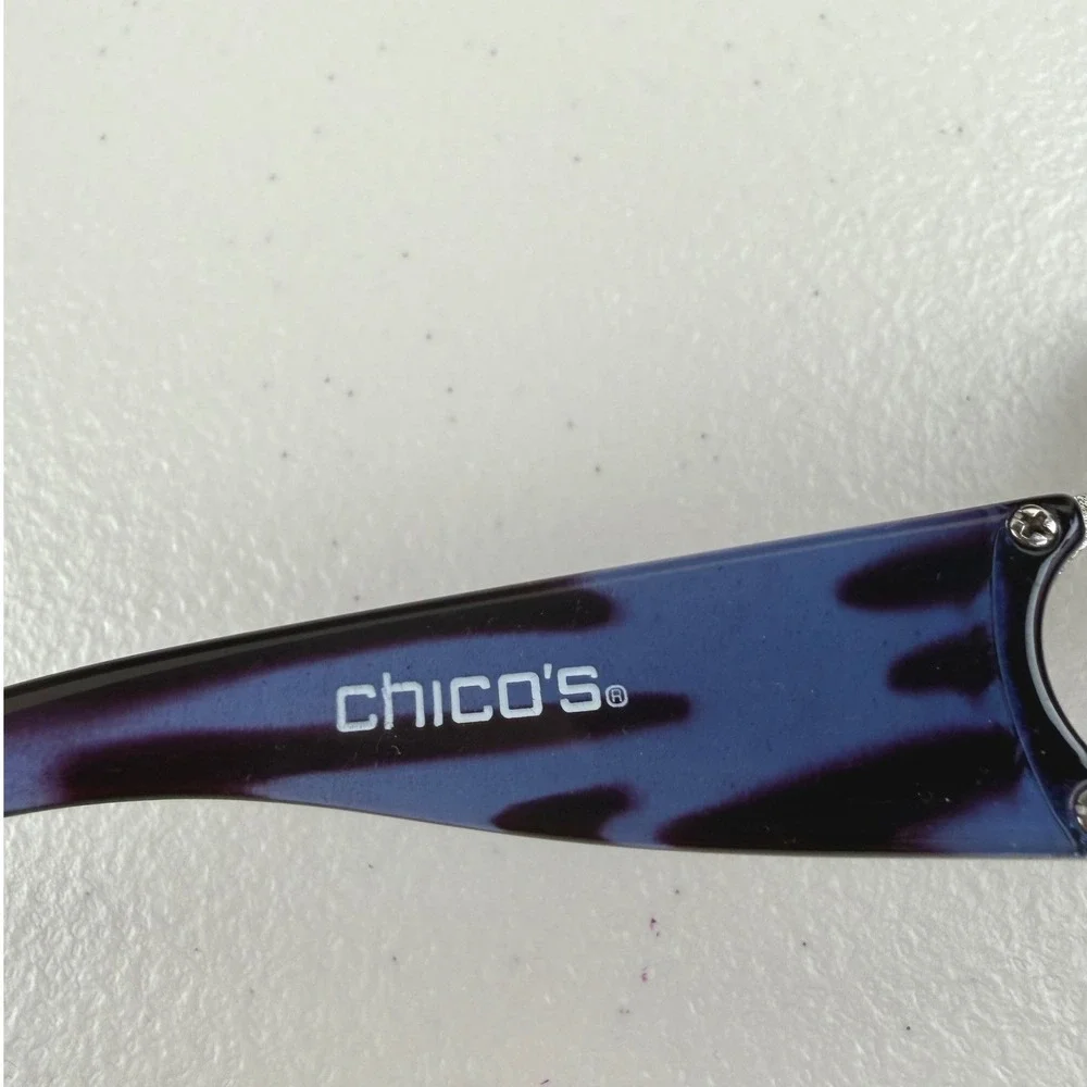 Chicos Amanda Sunglasses Blue Tortoise‎ Oversized UV Protection NWT